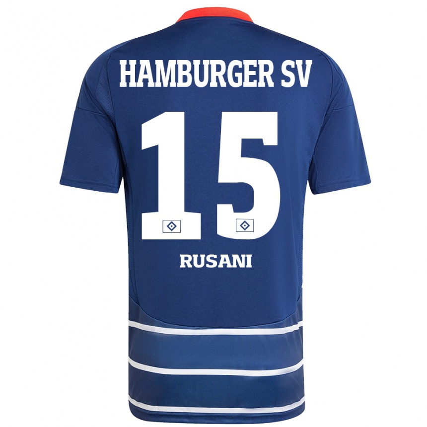 Niño Fútbol Camiseta Yasin Rusani #15 Azul Oscuro 2ª Equipación 2024/25