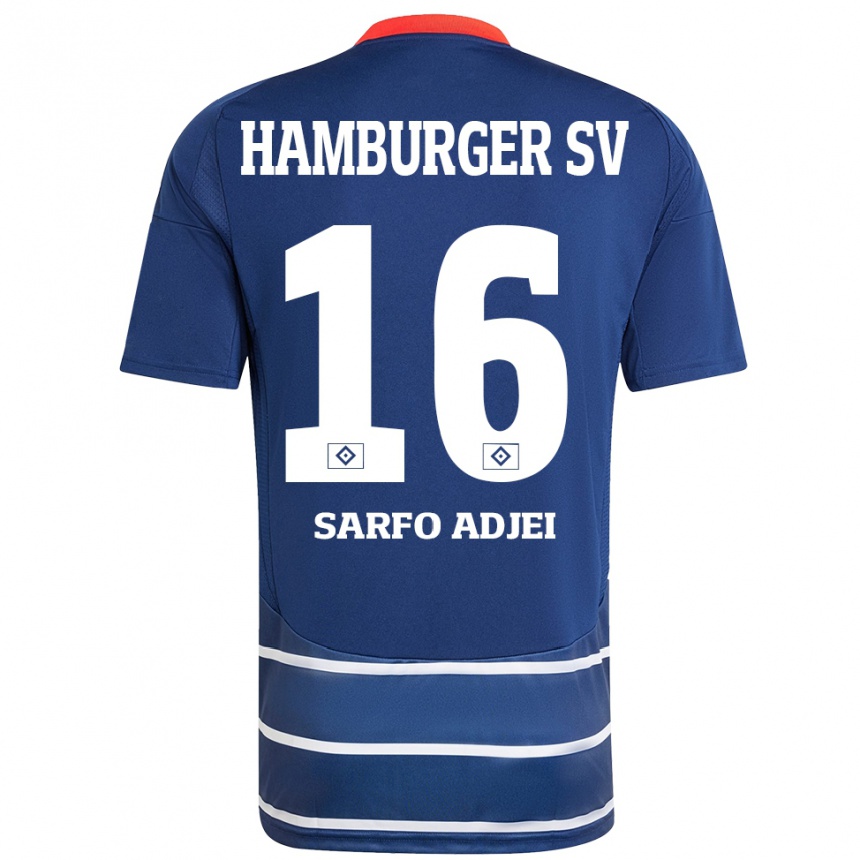 Niño Fútbol Camiseta Maximilian Sarfo-Adjei #16 Azul Oscuro 2ª Equipación 2024/25