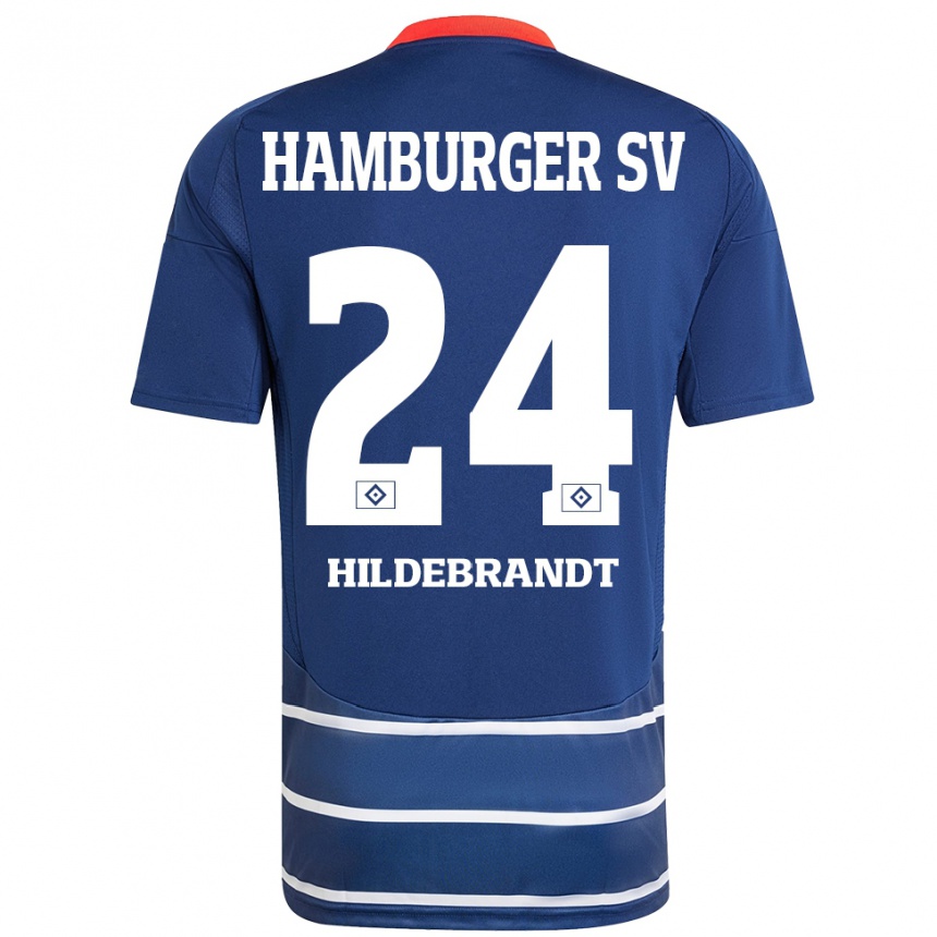 Niño Fútbol Camiseta Tjark Hildebrandt #24 Azul Oscuro 2ª Equipación 2024/25