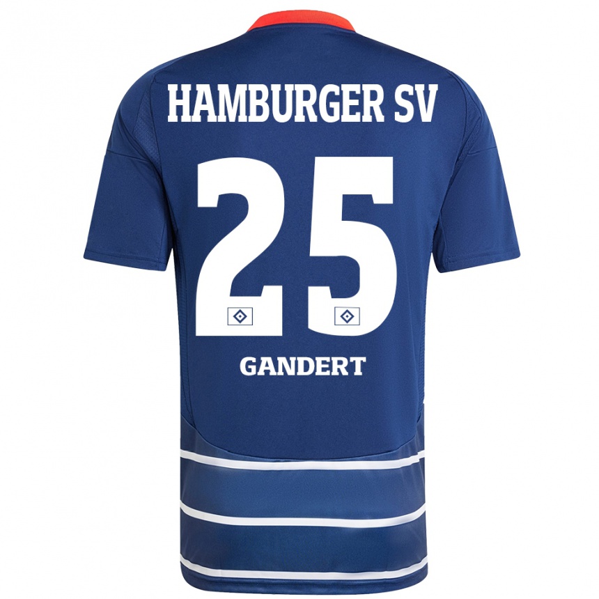 Niño Fútbol Camiseta Jeremy Gandert #25 Azul Oscuro 2ª Equipación 2024/25