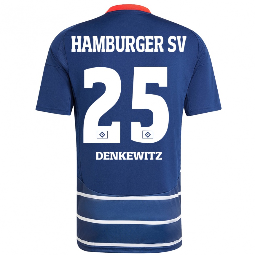 Niño Fútbol Camiseta Nick Denkewitz #25 Azul Oscuro 2ª Equipación 2024/25