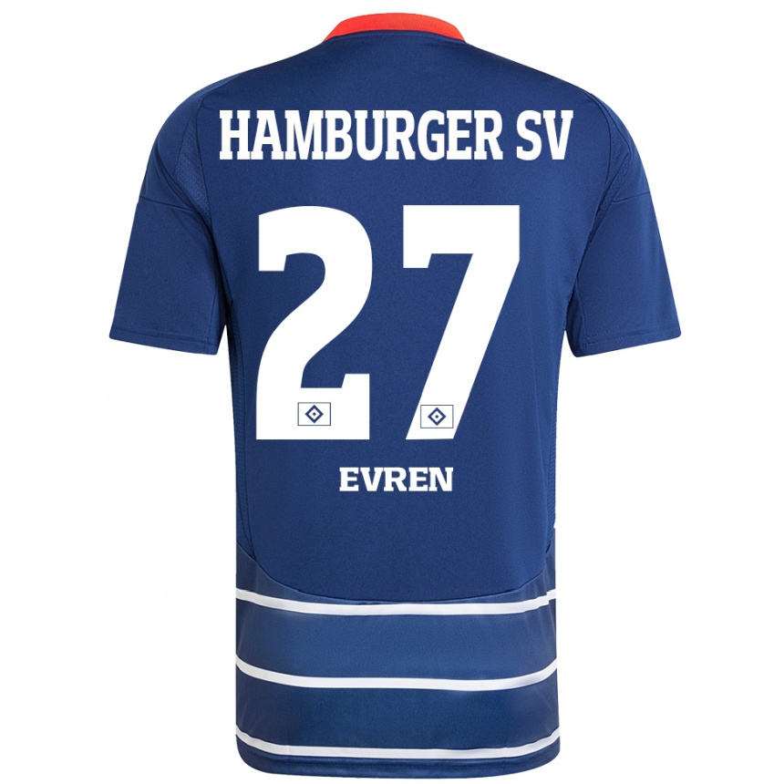 Niño Fútbol Camiseta Batuhan Evren #27 Azul Oscuro 2ª Equipación 2024/25