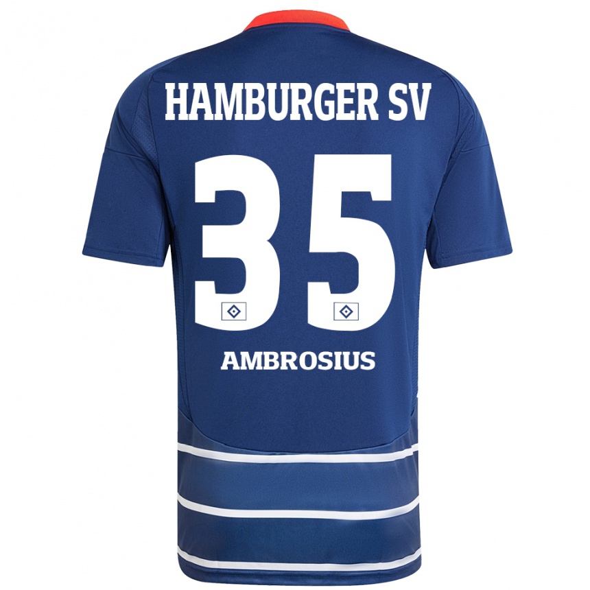 Niño Fútbol Camiseta Stephan Ambrosius #35 Azul Oscuro 2ª Equipación 2024/25