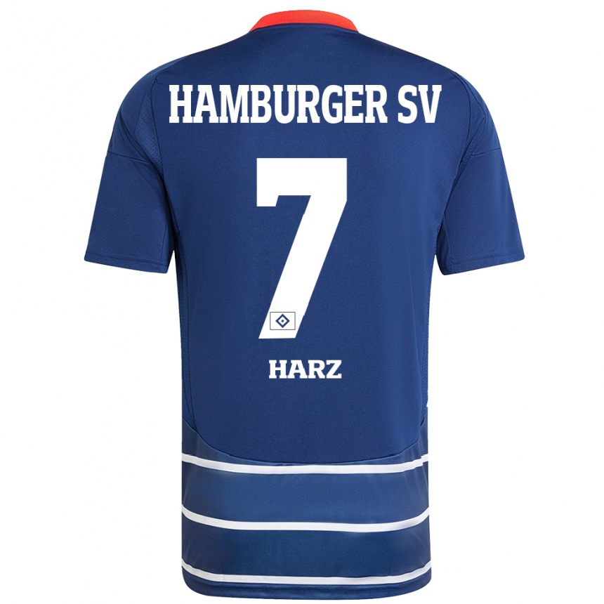 Niño Fútbol Camiseta Theo Harz #7 Azul Oscuro 2ª Equipación 2024/25