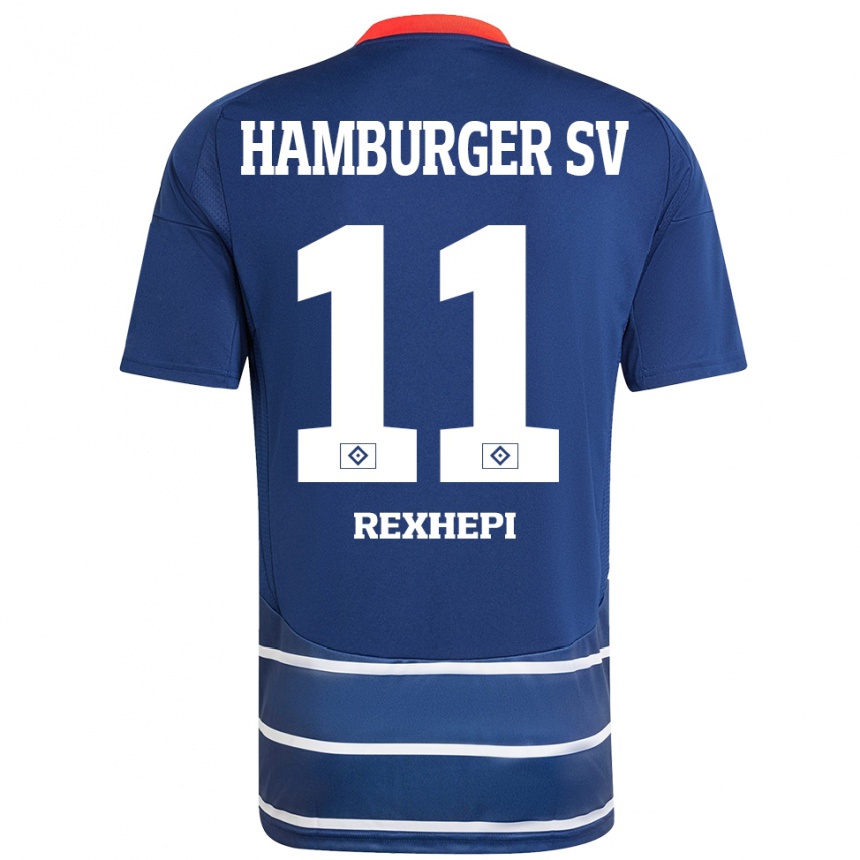 Niño Fútbol Camiseta Arlind Rexhepi #11 Azul Oscuro 2ª Equipación 2024/25