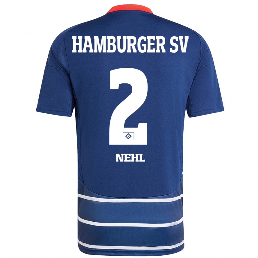 Niño Fútbol Camiseta Julius Nehl #2 Azul Oscuro 2ª Equipación 2024/25