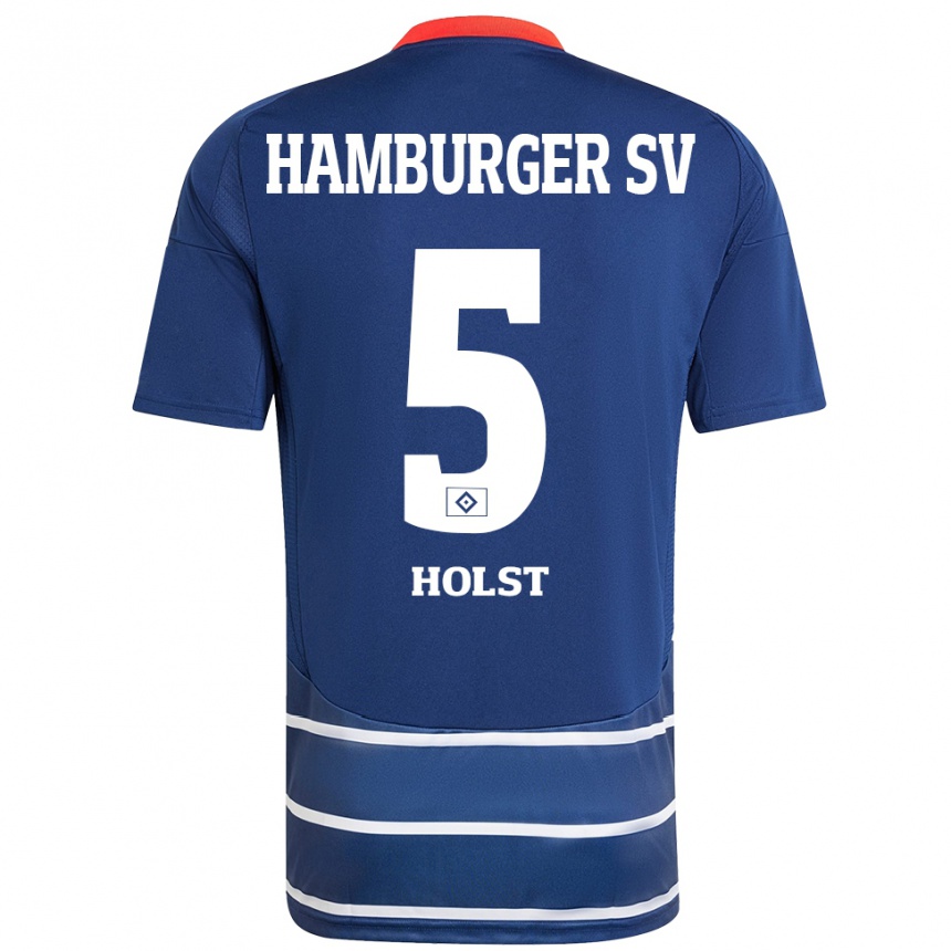 Niño Fútbol Camiseta Evelyn Holst #5 Azul Oscuro 2ª Equipación 2024/25