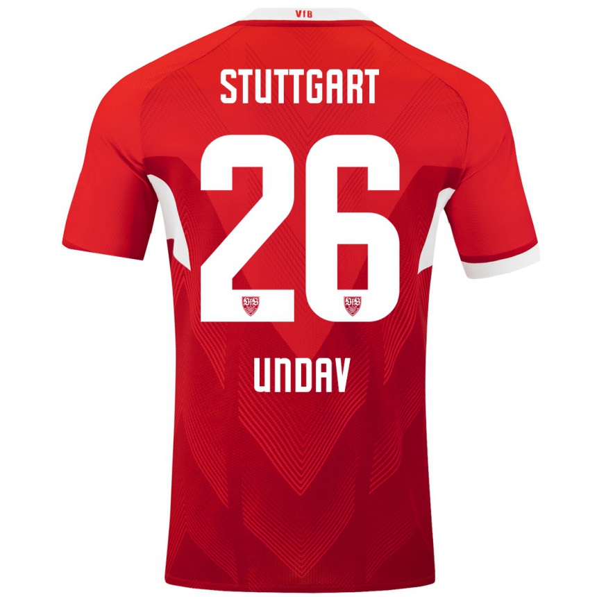 Niño Fútbol Camiseta Deniz Undav #26 Rojo Blanco 2ª Equipación 2024/25