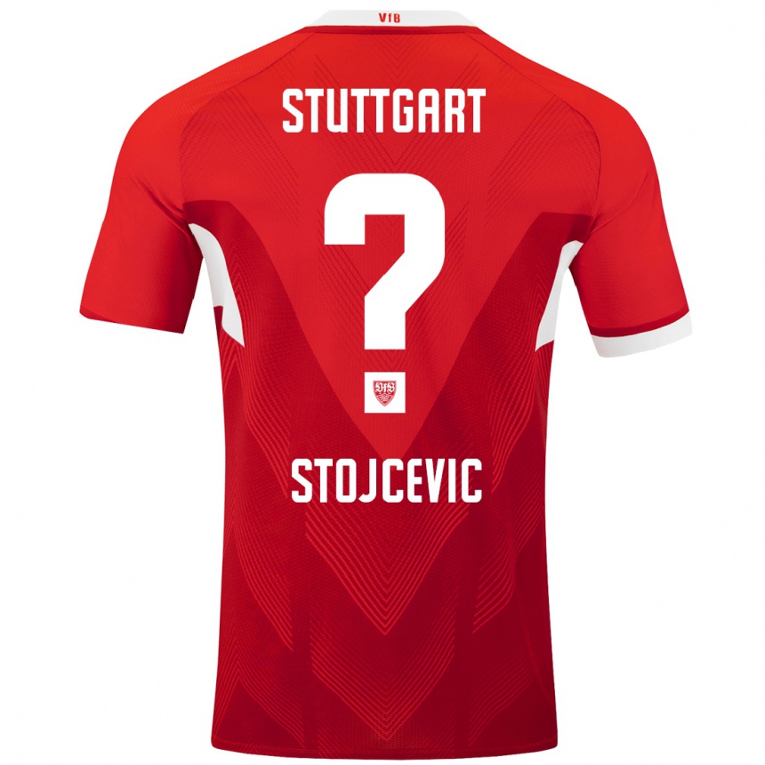 Niño Fútbol Camiseta Martin Stojcevic #0 Rojo Blanco 2ª Equipación 2024/25