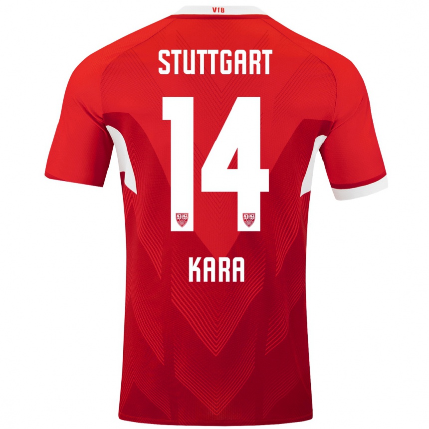 Niño Fútbol Camiseta Semih Kara #14 Rojo Blanco 2ª Equipación 2024/25