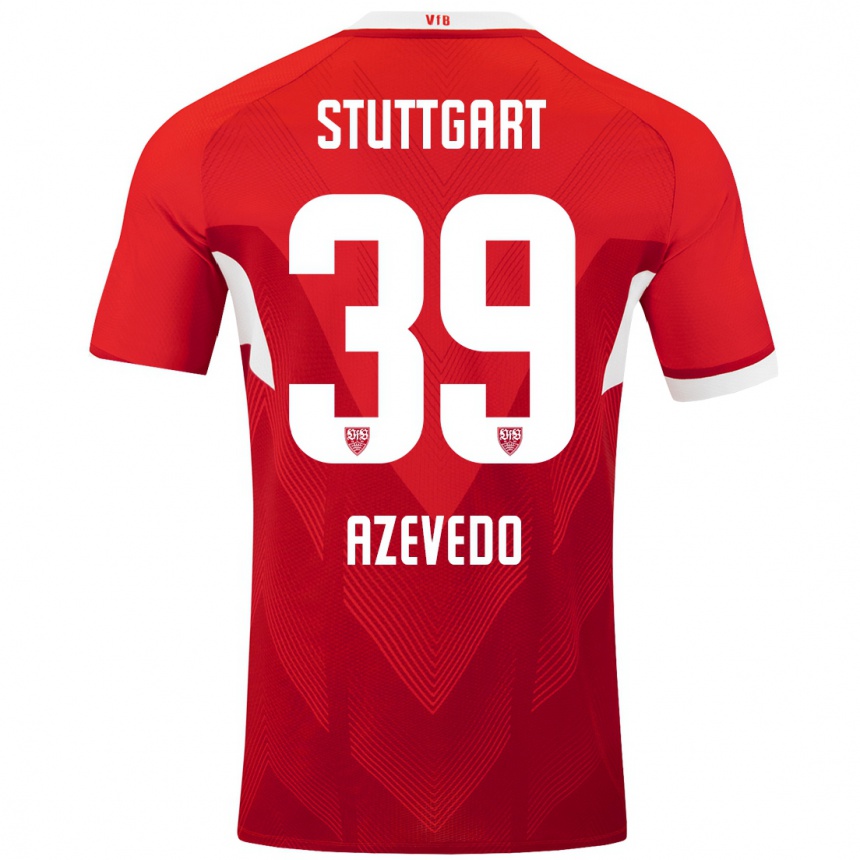 Niño Fútbol Camiseta Alexandre Azevedo #39 Rojo Blanco 2ª Equipación 2024/25