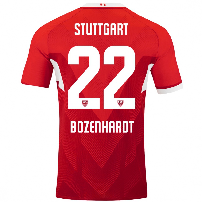 Niño Fútbol Camiseta Laura Bozenhardt #22 Rojo Blanco 2ª Equipación 2024/25