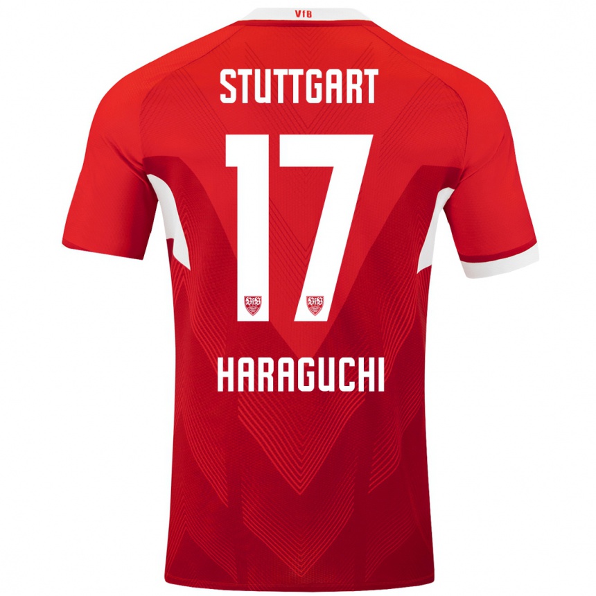 Niño Fútbol Camiseta Genki Haraguchi #17 Rojo Blanco 2ª Equipación 2024/25