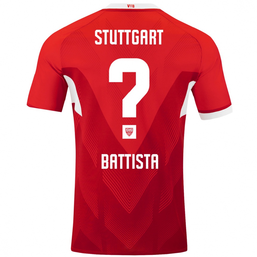 Niño Fútbol Camiseta Luca Battista #0 Rojo Blanco 2ª Equipación 2024/25