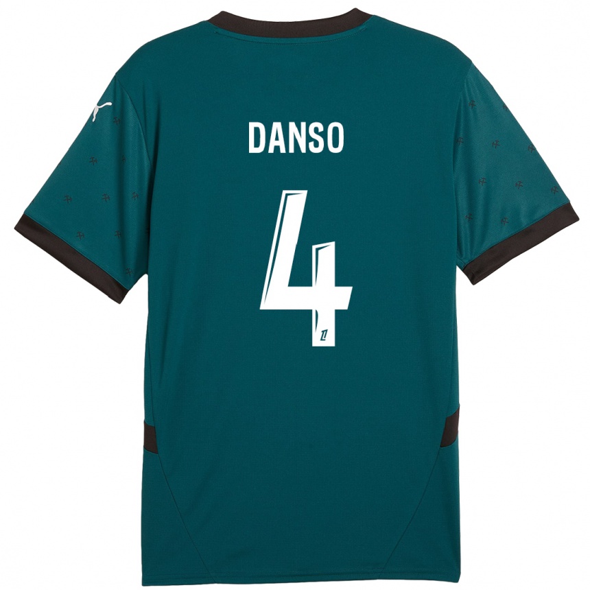 Niño Fútbol Camiseta Kevin Danso #4 Verde Oscuro 2ª Equipación 2024/25