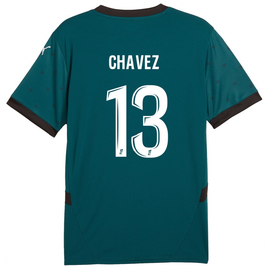 Niño Fútbol Camiseta Jhoanner Chávez #13 Verde Oscuro 2ª Equipación 2024/25