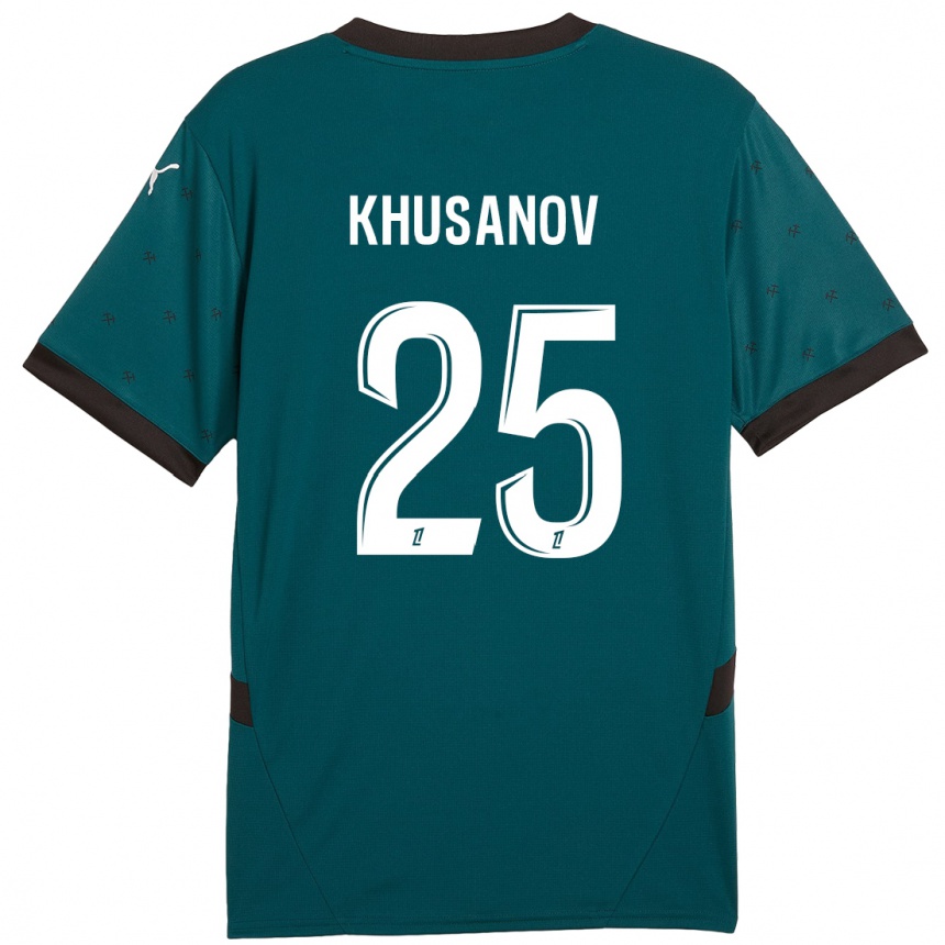 Niño Fútbol Camiseta Abdukodir Khusanov #25 Verde Oscuro 2ª Equipación 2024/25