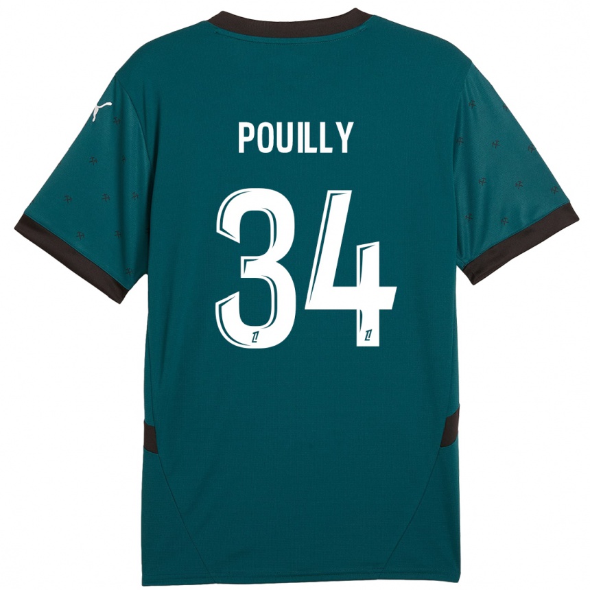 Niño Fútbol Camiseta Tom Pouilly #34 Verde Oscuro 2ª Equipación 2024/25