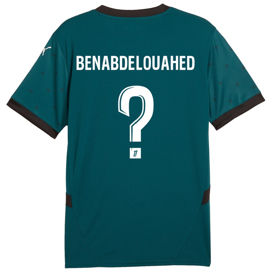 Niño Fútbol Camiseta Kaïs Benabdelouahed #0 Verde Oscuro 2ª Equipación 2024/25