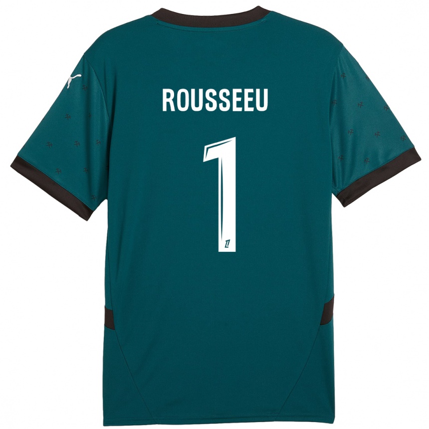 Niño Fútbol Camiseta Justine Rousseeu #1 Verde Oscuro 2ª Equipación 2024/25