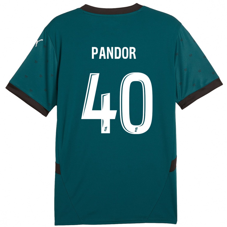 Niño Fútbol Camiseta Yannick Pandor #40 Verde Oscuro 2ª Equipación 2024/25