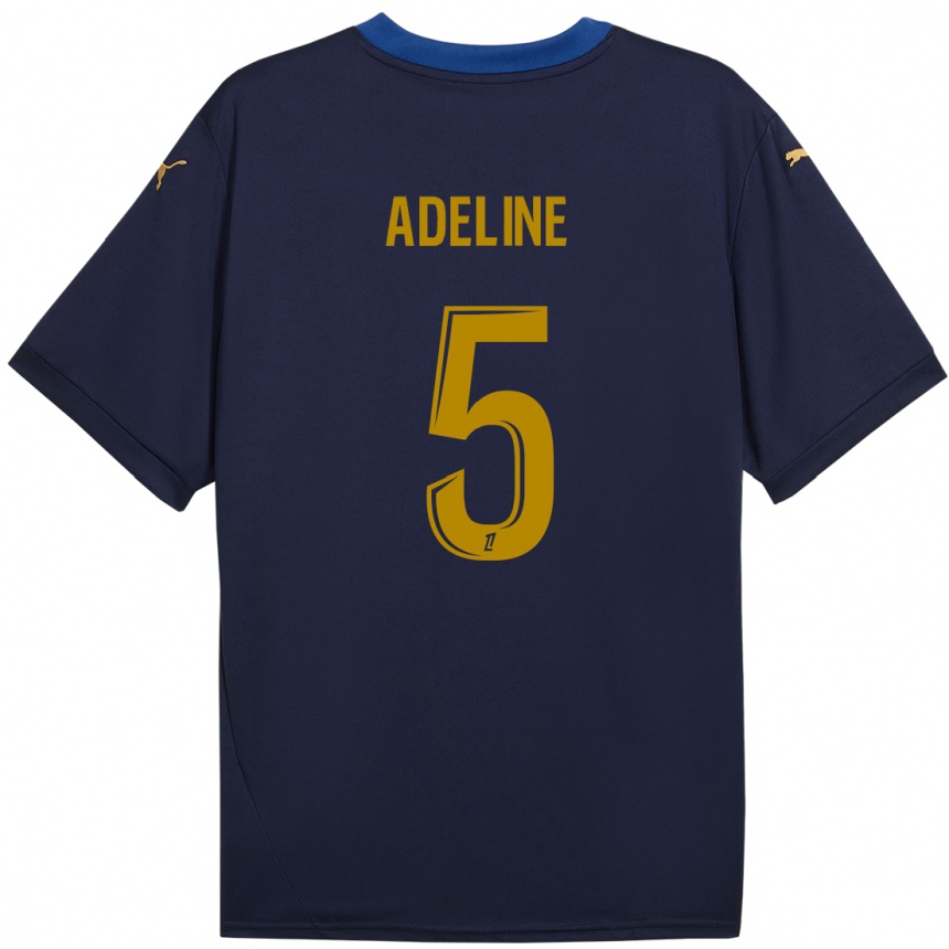 Niño Fútbol Camiseta Martin Adeline #5 Azul Marino Dorado 2ª Equipación 2024/25