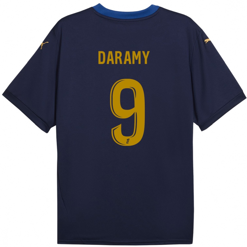 Niño Fútbol Camiseta Mohamed Daramy #9 Azul Marino Dorado 2ª Equipación 2024/25