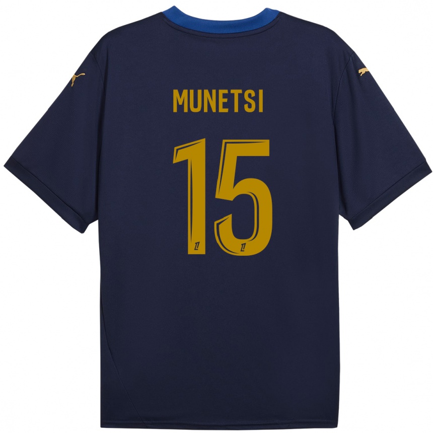 Niño Fútbol Camiseta Marshall Munetsi #15 Azul Marino Dorado 2ª Equipación 2024/25