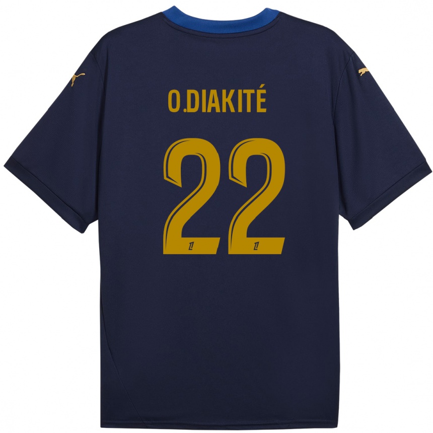 Niño Fútbol Camiseta Oumar Diakité #22 Azul Marino Dorado 2ª Equipación 2024/25