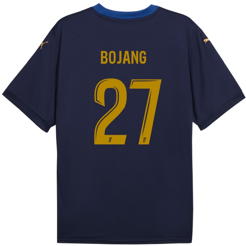 Niño Fútbol Camiseta Adama Bojang #27 Azul Marino Dorado 2ª Equipación 2024/25