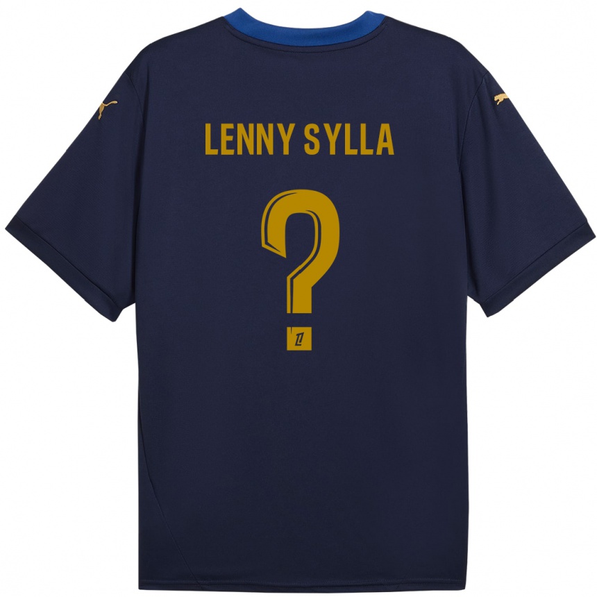 Niño Fútbol Camiseta Lenny Sylla #0 Azul Marino Dorado 2ª Equipación 2024/25