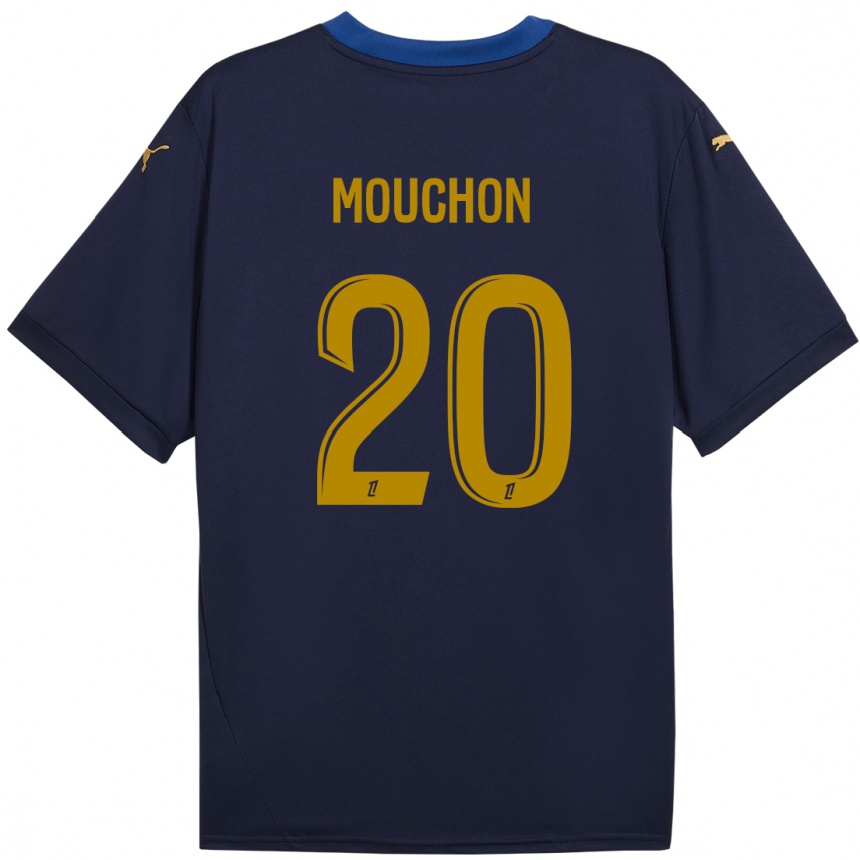 Niño Fútbol Camiseta Noemie Mouchon #20 Azul Marino Dorado 2ª Equipación 2024/25