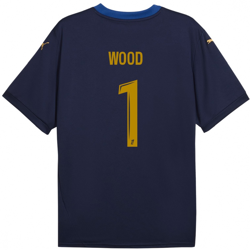 Niño Fútbol Camiseta Mackenzie Wood #1 Azul Marino Dorado 2ª Equipación 2024/25