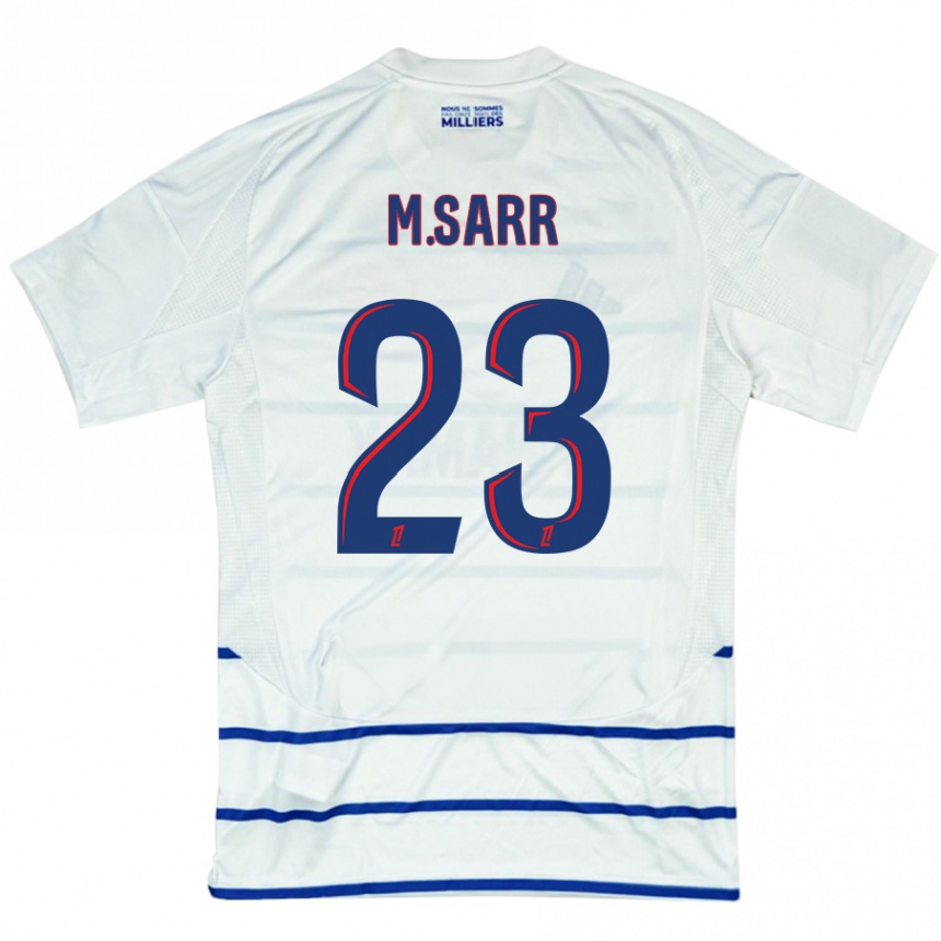 Niño Fútbol Camiseta Mamadou Sarr #23 Blanco Azul 2ª Equipación 2024/25