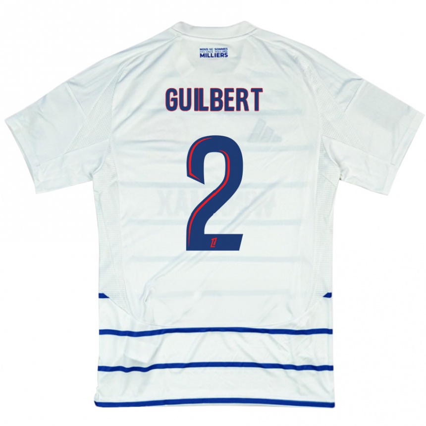 Niño Fútbol Camiseta Frédéric Guilbert #2 Blanco Azul 2ª Equipación 2024/25