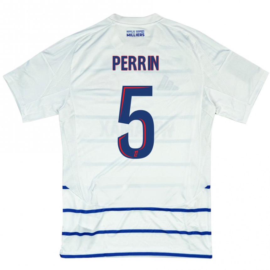 Niño Fútbol Camiseta Lucas Perrin #5 Blanco Azul 2ª Equipación 2024/25