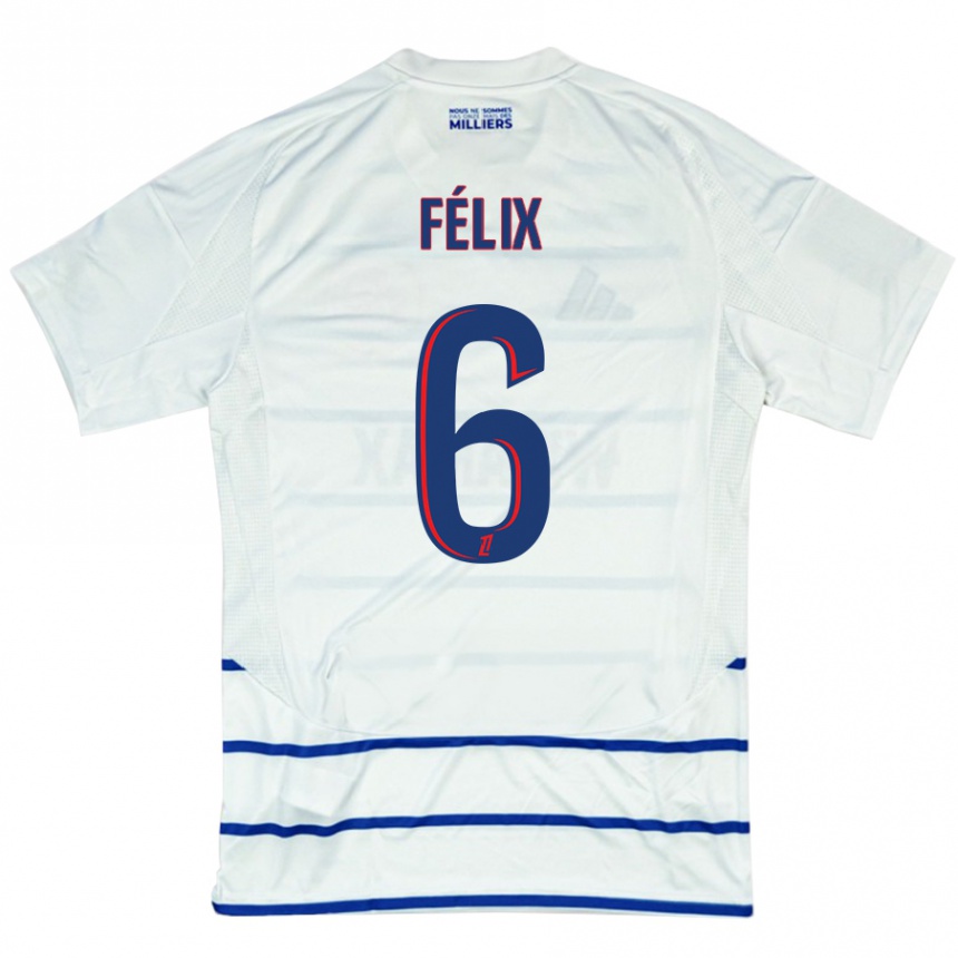 Niño Fútbol Camiseta Félix Lemaréchal #6 Blanco Azul 2ª Equipación 2024/25