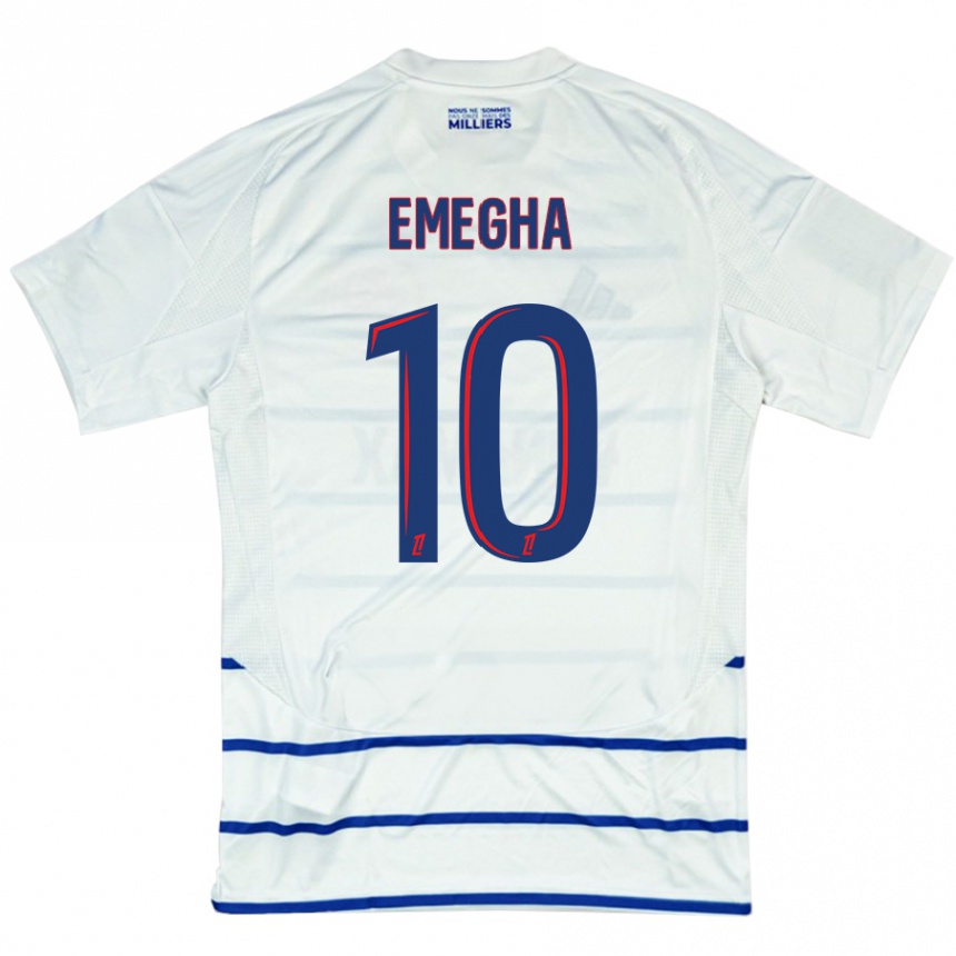 Niño Fútbol Camiseta Emanuel Emegha #10 Blanco Azul 2ª Equipación 2024/25