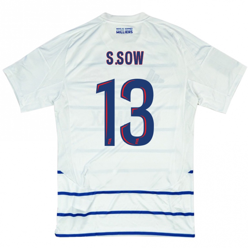 Niño Fútbol Camiseta Saïdou Sow #13 Blanco Azul 2ª Equipación 2024/25