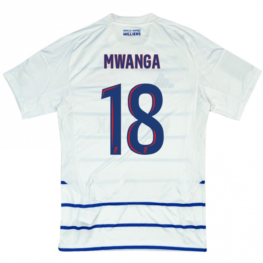 Niño Fútbol Camiseta Junior Mwanga #18 Blanco Azul 2ª Equipación 2024/25