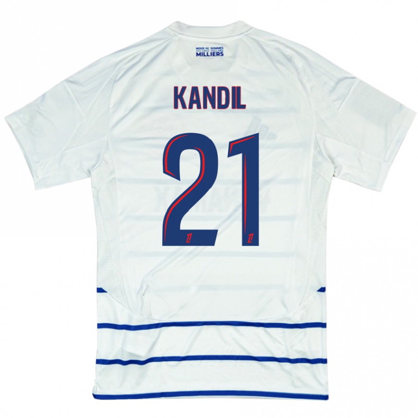 Niño Fútbol Camiseta Nordine Kandil #21 Blanco Azul 2ª Equipación 2024/25