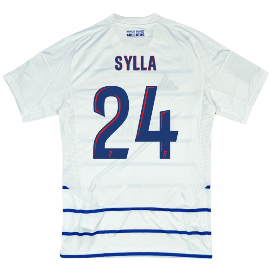 Niño Fútbol Camiseta Abakar Sylla #24 Blanco Azul 2ª Equipación 2024/25