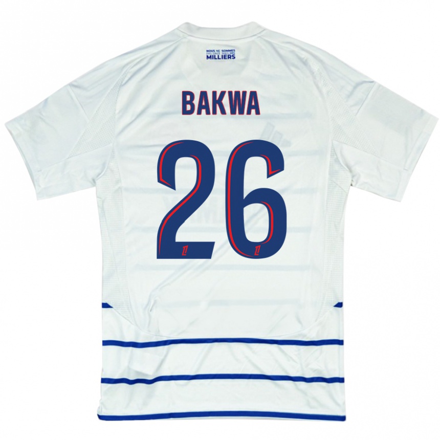 Niño Fútbol Camiseta Dilane Bakwa #26 Blanco Azul 2ª Equipación 2024/25