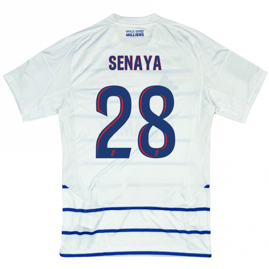 Niño Fútbol Camiseta Marvin Senaya #28 Blanco Azul 2ª Equipación 2024/25