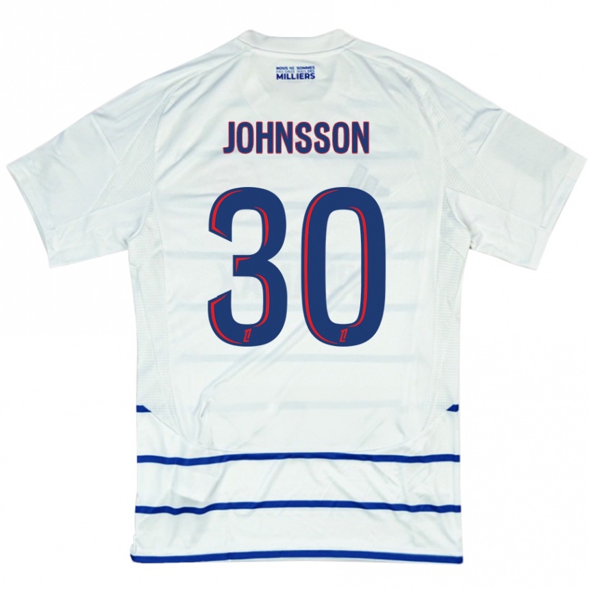 Niño Fútbol Camiseta Karl-Johan Johnsson #30 Blanco Azul 2ª Equipación 2024/25