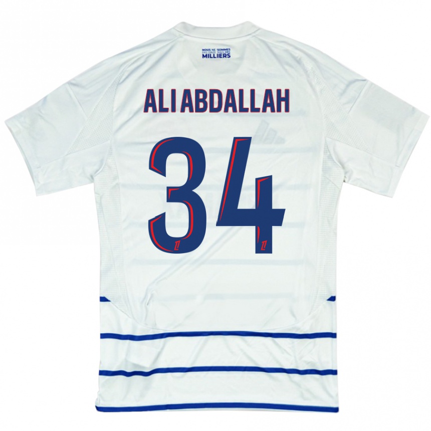 Niño Fútbol Camiseta Aboubacar Ali Abdallah #34 Blanco Azul 2ª Equipación 2024/25