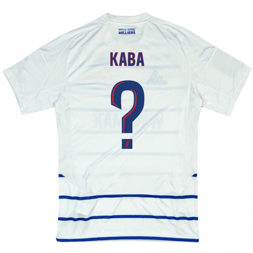 Niño Fútbol Camiseta Kanfory Kaba #0 Blanco Azul 2ª Equipación 2024/25