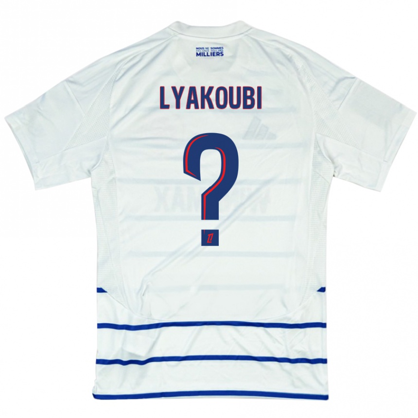 Niño Fútbol Camiseta Oussama Lyakoubi #0 Blanco Azul 2ª Equipación 2024/25