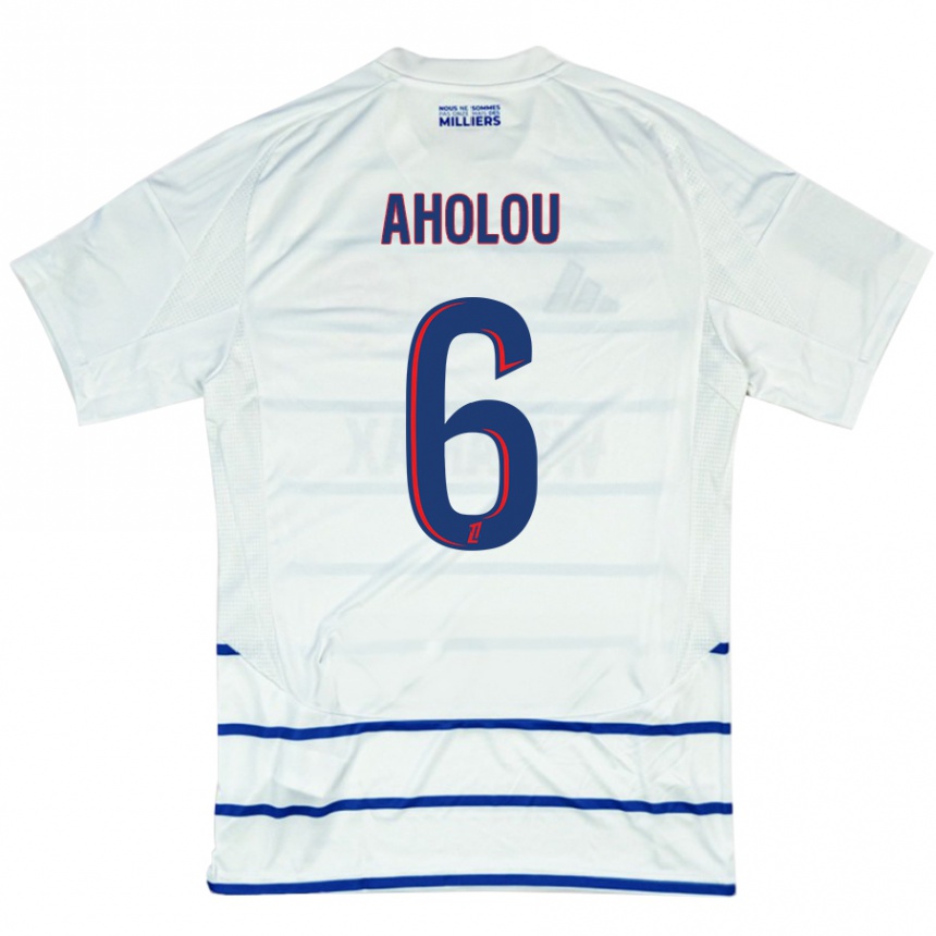 Niño Fútbol Camiseta Jean-Eudes Aholou #6 Blanco Azul 2ª Equipación 2024/25