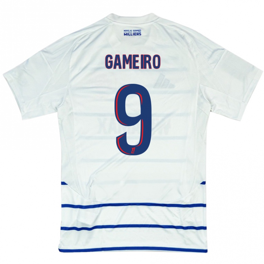 Niño Fútbol Camiseta Kévin Gameiro #9 Blanco Azul 2ª Equipación 2024/25